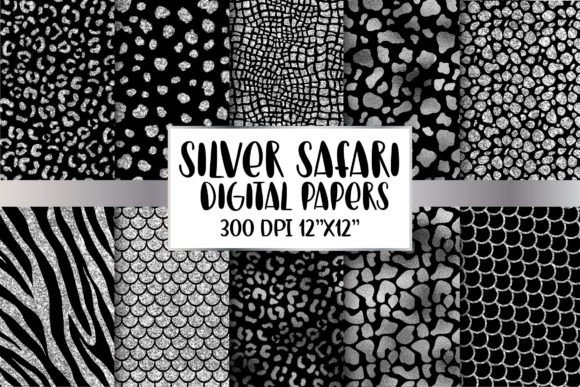 Download Silver Animal Print Digital Papers - Animal print digital papers Collection