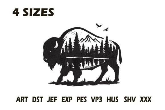 Download Buffalo Mountain Embroidery Design - Buffalo Collection