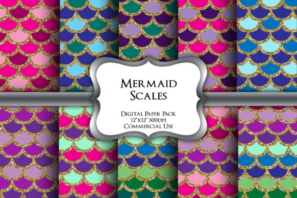 Download Mermaid Scales Digital Paper Pack - Mermaid scales digital paper Collection