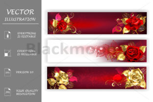 Download Horizontal Banners with Jewelry Roses - Horizontal Collection
