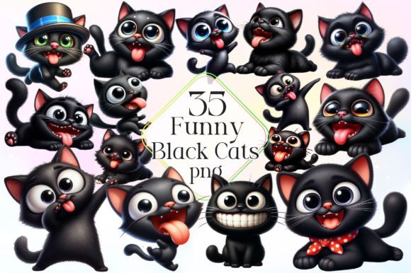 Download Funny Black Cats Clipart - Cute Cat Png - Funny Collection