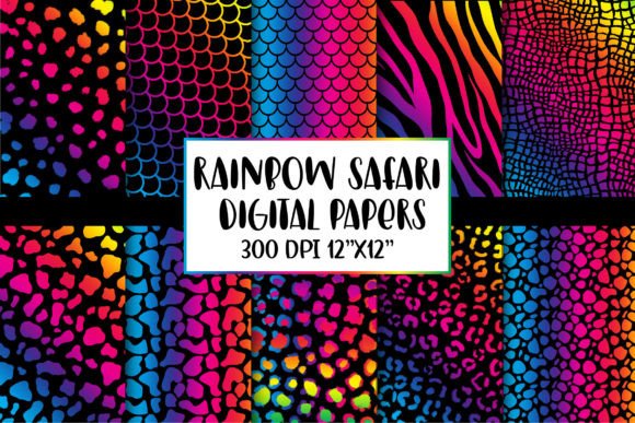 Download Rainbow Animal Print Digital Papers - Animal print digital papers Collection