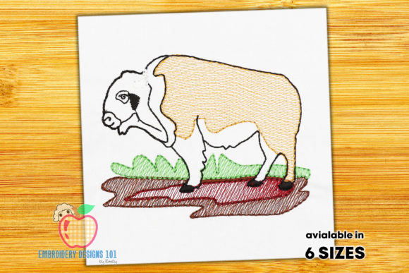 Download Buffalo Grazing in Field Quick Stitch - Premium Resources