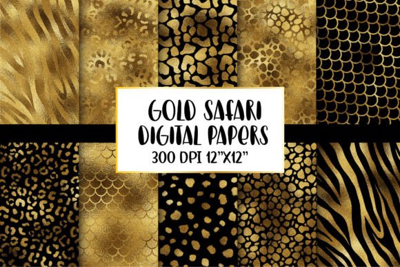Download Gold Animal Print Digital Papers - Premium Resources