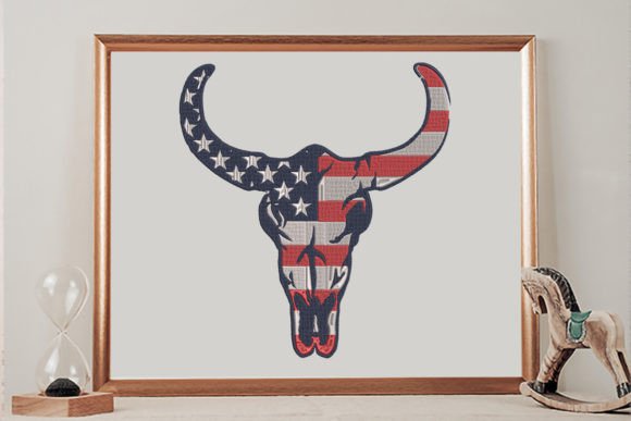 Download Buffalo Skull with USA Flag - Buffalo Collection