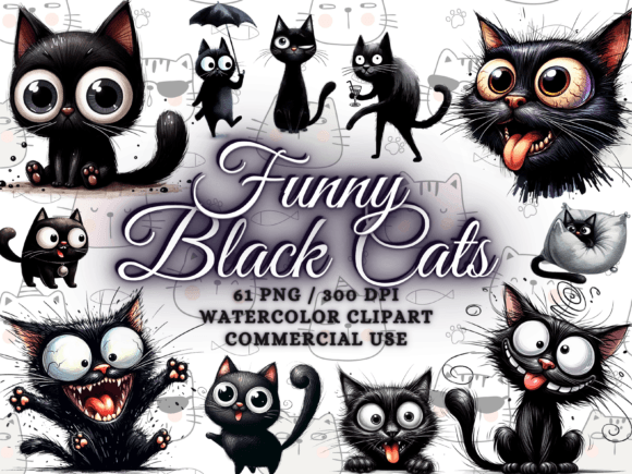 Download Funny Black Cats Clipart - Cute Cat Png - Funny Collection